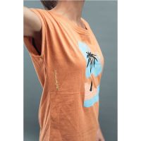 Schwerelosigkite Damen Shirt Strandurlaub apricot