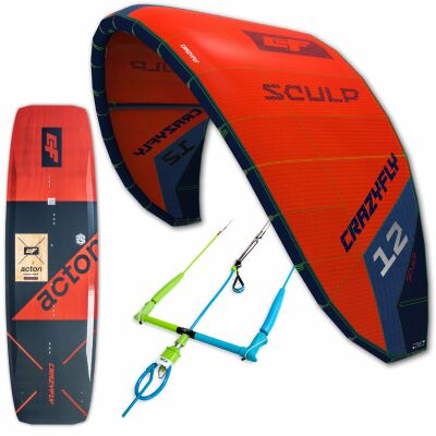 Crazyfly Kiteset Freeride / Beginner 2022 - komplett 14 qm² 138 x 43 cm
