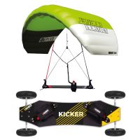 Kiteladen Junior Einsteiger Landkite Set | PLKB Hornet Powerkite + Kheo Kicker ATB 2m²